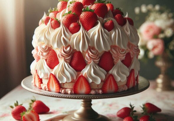 Torta meringata alle fragole