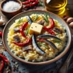 Risotto burro alici e peperoni cruschi