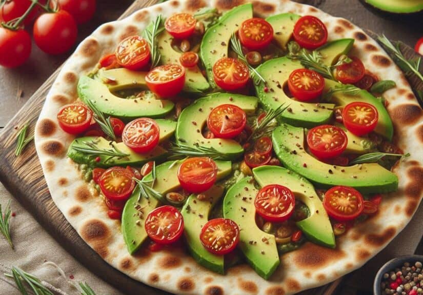 Pita Vegan con pomodorini e avocado