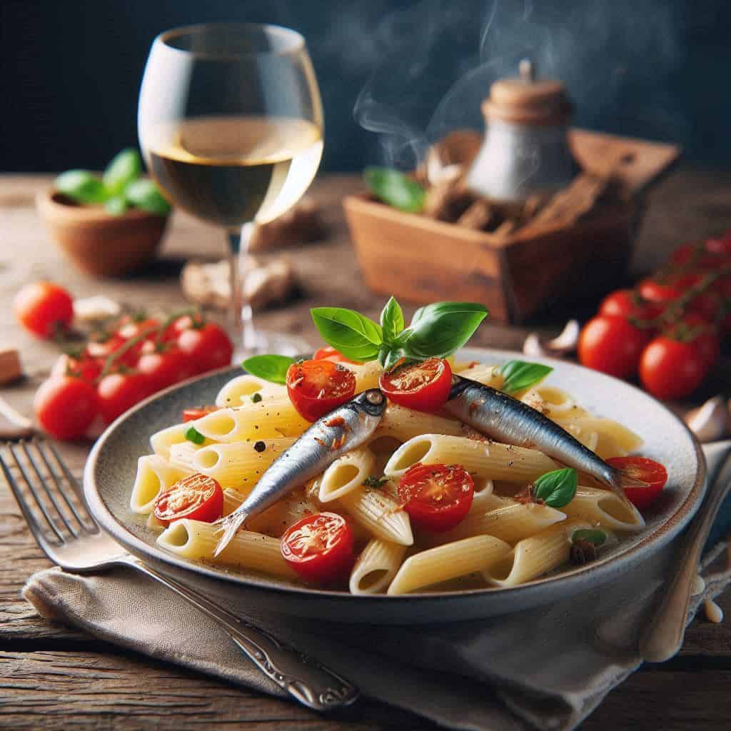 Paccheri allegria con alici e pomodorini - Ricetteinallegria Paccheri allegria con alici e pomodorini