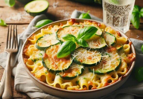 Pasta al forno con crema di zucchine