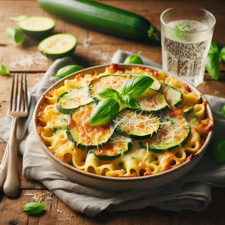 Pasta al forno con crema di zucchine