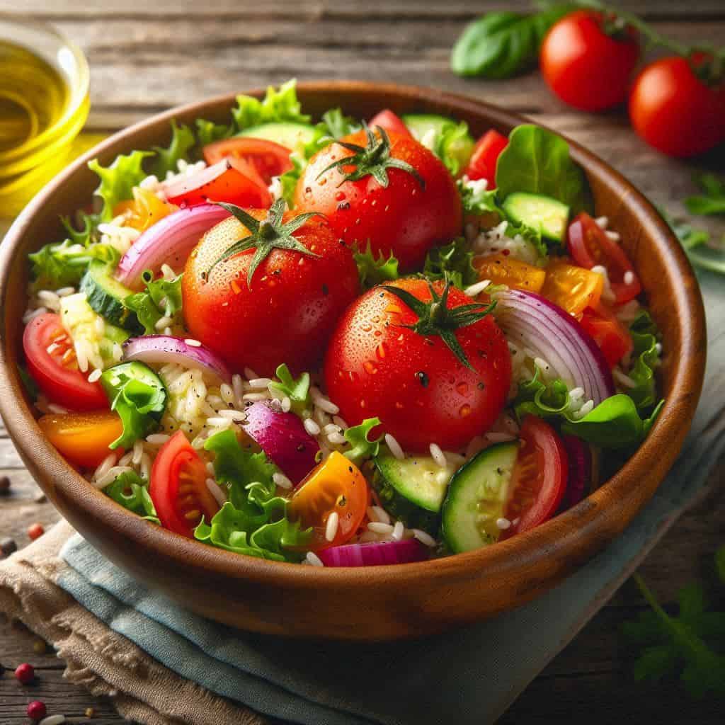 Insalata di riso ai 4 pomodori - Ricetteinallegria Insalata di riso ai 4 pomodori
