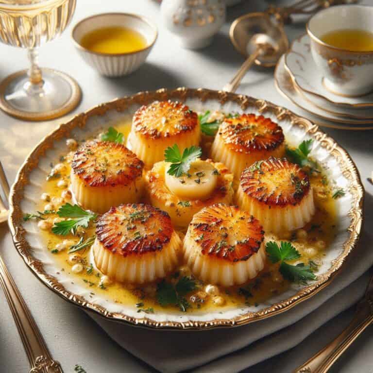 Capesante gratinate al burro e Brandy Burrose