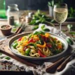 Pasta fredda con caponata di verdure divertente