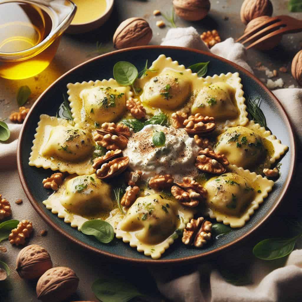 Ravioli pazzerelli alle noci - Ricetteinallegria Ravioli pazzerelli alle noci