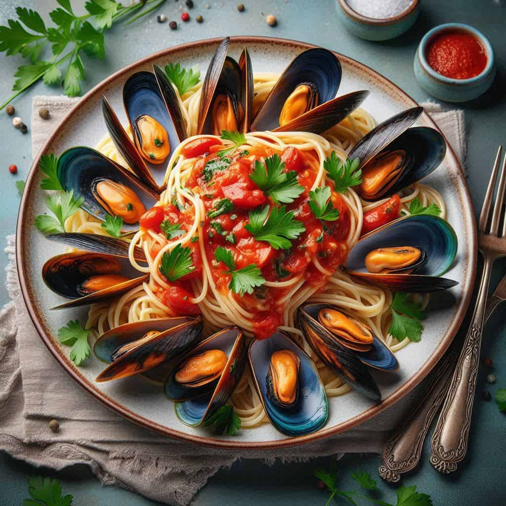 Spaghetti con le cozze party - Ricetteinallegria Spaghetti con le cozze party