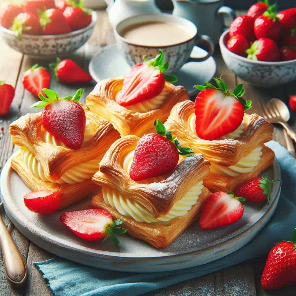 Sfogliatine alle fragole golose - Ricetteinallegria Sfogliatine alle fragole golose