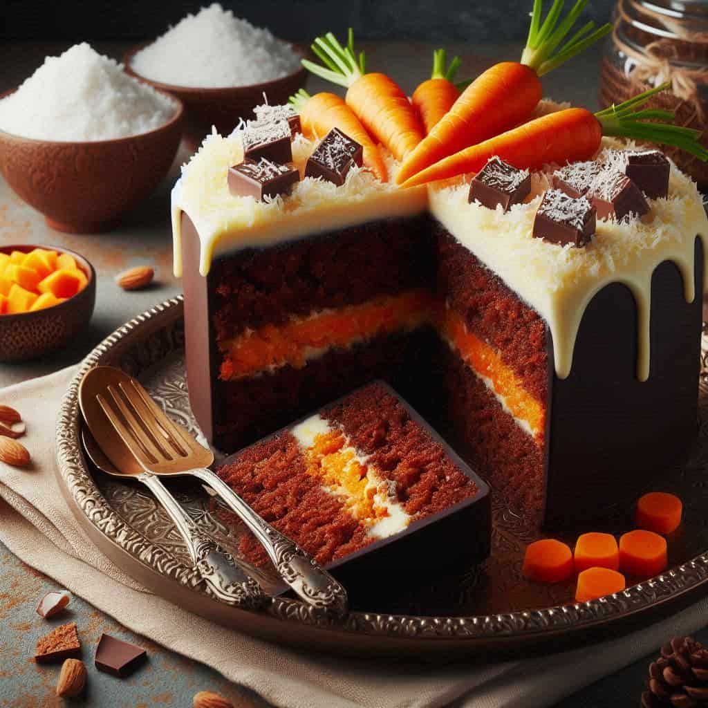 Torta carote cocco e cioccolato - Ricetteinallegria Torta carote cocco e cioccolato