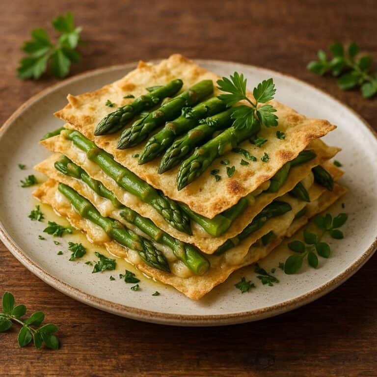 Lasagne pane Carasau agli asparagi
