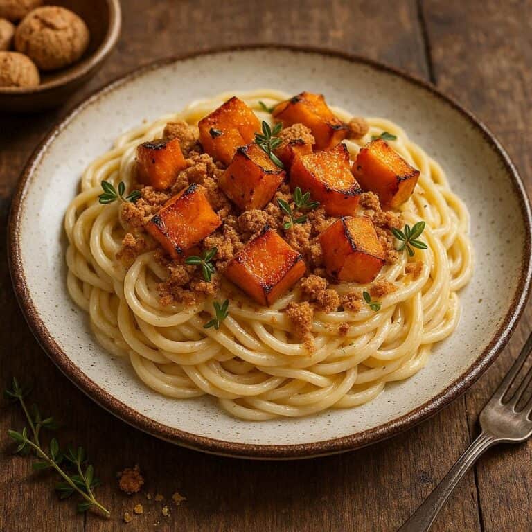 Pasta con zucca e amaretti