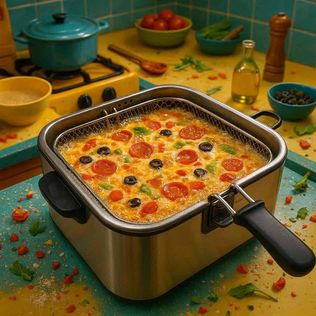 Pizza liquida in friggitrice - Ricetteinallegria Pizza liquida in friggitrice