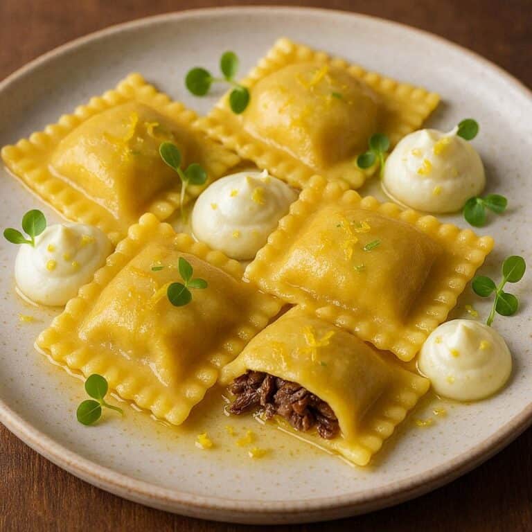 Raviolo costine e limone
