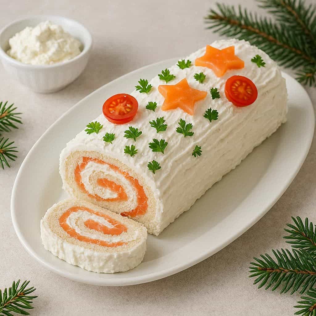 Tronchetto salato di Natale facile - Ricetteinallegria Tronchetto salato di Natale facile