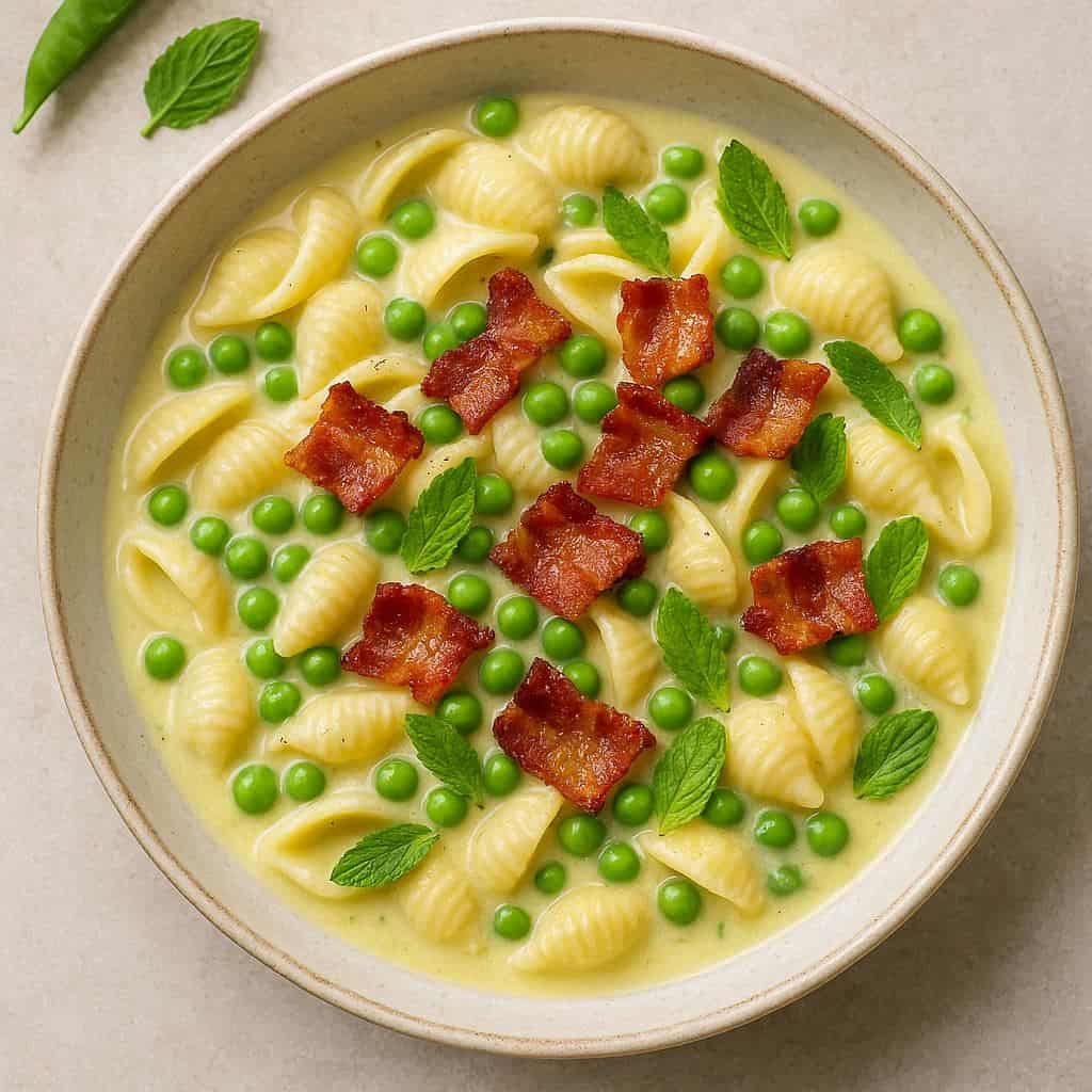 Pasta e piselli con pancetta birichina - Ricetteinallegria Pasta e piselli con pancetta birichina