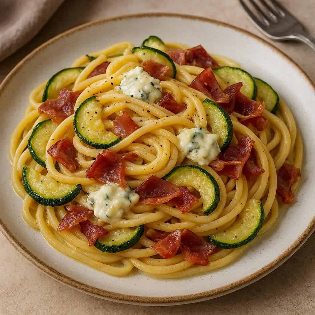 Pasta zucchine, speck e gorgonzola - Ricetteinallegria Pasta zucchine, speck e gorgonzola