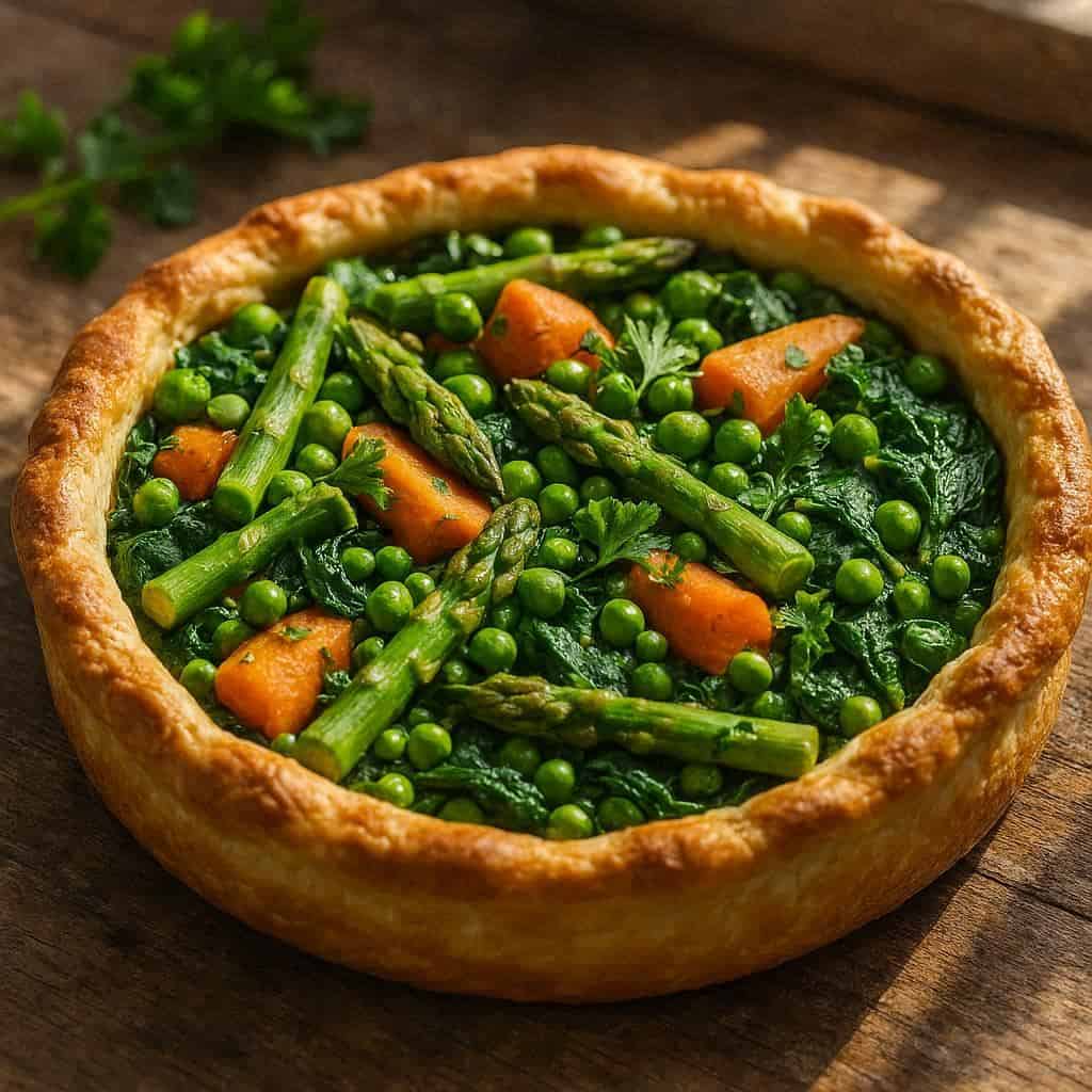 Torta salata vegana primaverile - Ricetteinallegria Torta salata vegana primaverile