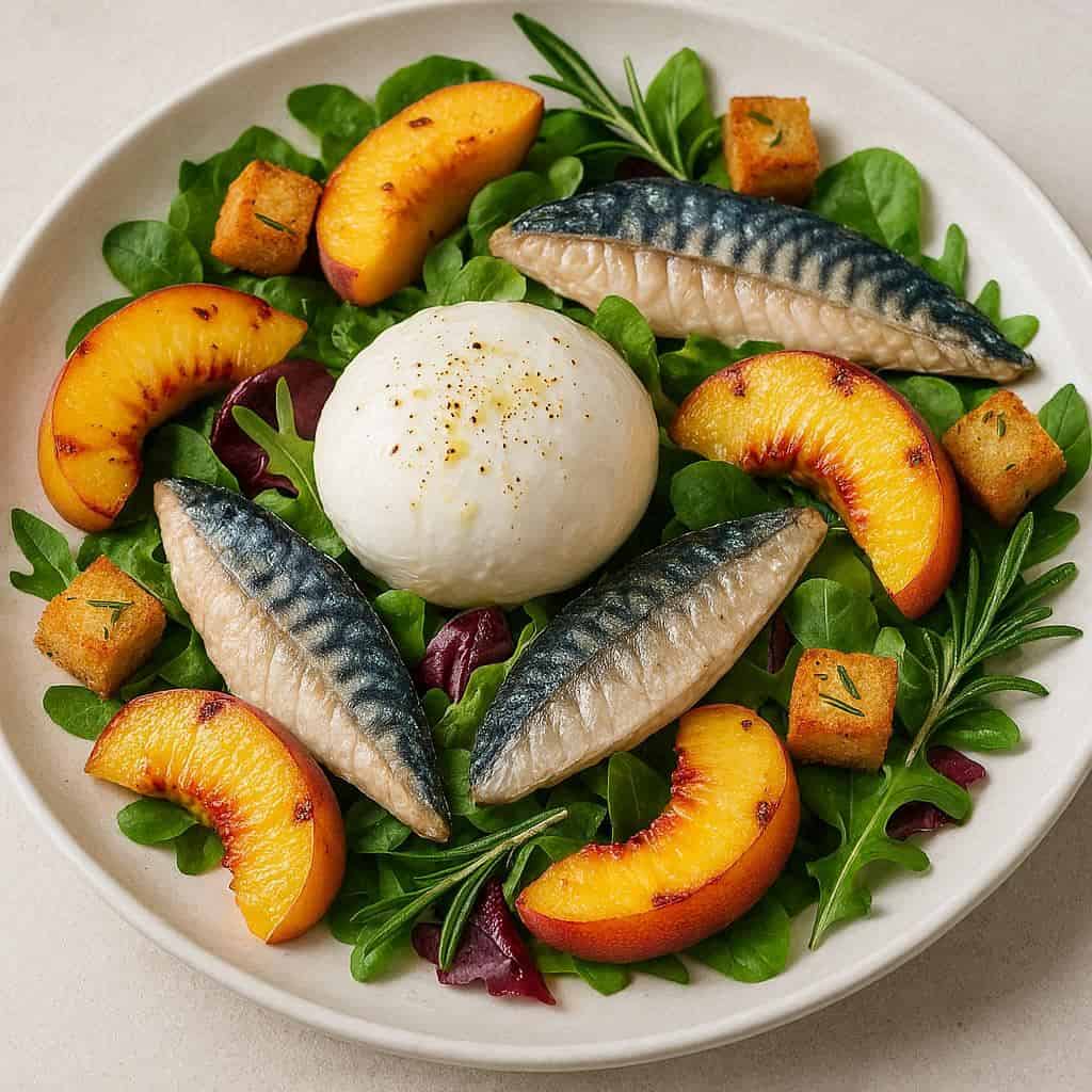 Insalata pesche e sgombro - Ricetteinallegria Insalata pesche e sgombro