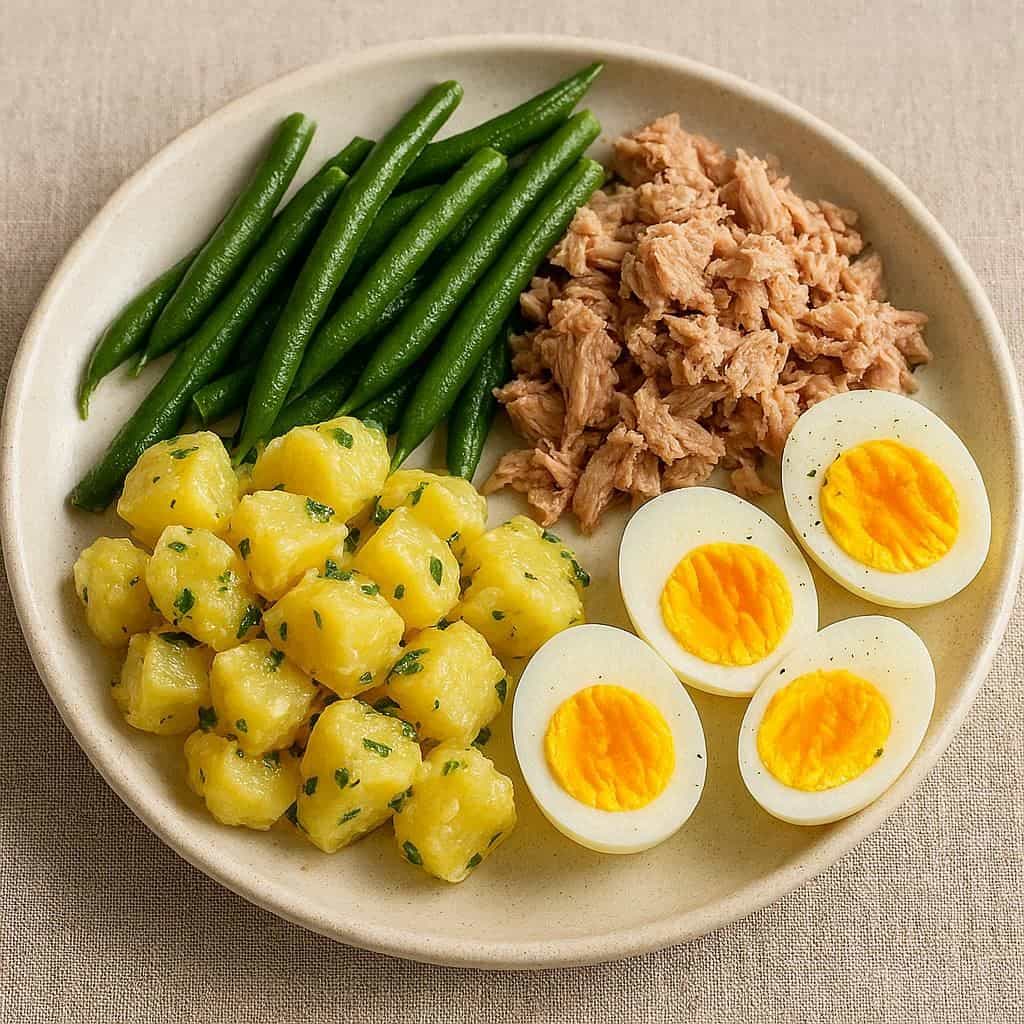 Insalata di patate fagiolini tonno e uova - Ricetteinallegria Insalata di patate fagiolini tonno e uova